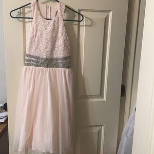 girls silver beaded formal dress